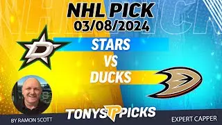 Dallas Stars vs. Anaheim Ducks 3/8/2024 FREE NHL Picks and Predictions on NHL Betting Tips by Ramon