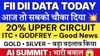 FIi DII DATA ANALYSIS TODAY 🟢 ITC 🟢 GODFREY PHILLIPS 🟢 AI IMPACT SUMMIT 🔴 GALGOTIYA UNIVERSITY NEWS