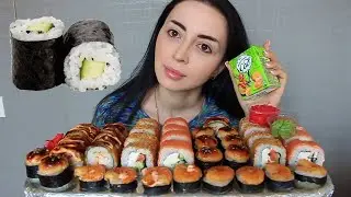 ЗАХОДИ! ПОСПЛЕТНИЧАЕМ 🍣 Суши 🍱 Роллы Мукбанк Ayka Emilly
