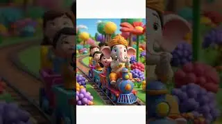 Bal ganesh ki toy train me bachho ki masti #ytshorts #trending #viralvideo #kids #cartoon #animation