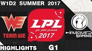 WE vs IG | Game 1 | HIGHLIGHTS | LPL SUMMER 2017 | Team WE vs Invictus Gaming