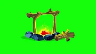 green screen fire burning animation for chroma key - HD size