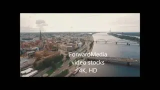 Stock video drone aerial video footage 4K HD city Riga old town