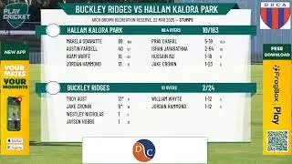 DDCA Turf 1 - Grand Final - Buckley Ridges v Hallam Kalora Park - Day 1