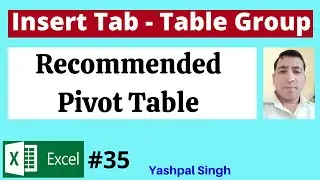Recommended Pivot Table in excel | MS Excel  | | Hindi |