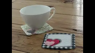 In the hoop Heart coaster - 4x4 hoop friendly - valentine gift DIY - ITH coaster
