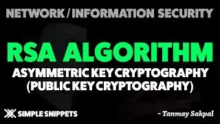 RSA Algorithm with Example | Asymmetric Key Cryptography (Public Key Cryptography)
