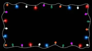 Colorful Light Bulb String Frame Animation Black Screen Video Effects Christmas String Lights Frame