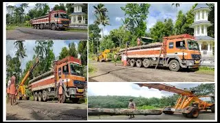 Timber loading to BharatBenz 3123 truck by using ACE 12XW Hydraulic Crane in Kerala