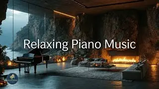 Sophisticated Fireplace Piano | Relaxing Piano Music with Ocean Sounds for Focus