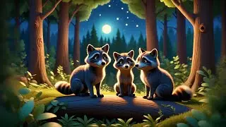 Three Baby Wolves Howl at the Moon | Counting & Animal Song | Nighttime Forest Nursery Rhyme