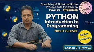 NIELIT O Level Python Programming | Testing, Error and its Types & Documentation