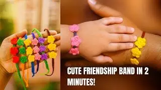 Easy Kids Rakhi at Home 🎉 | Cute Crochet Friendship Band for Raksha Bandhan | DIY Gift Idea