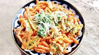 Pasta with Meat , quick and hearty Lunch in a quick pyky