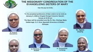 Invitation to the final profession of our Sisters 06.01.2026 at Ongata Rongai Convent  Kenya 