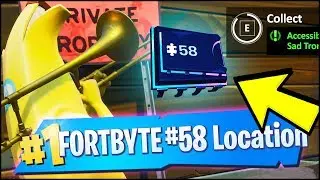 FORTBYTE 58 Location - ACCESSIBLE BY USING THE SAD TROMBONE EMOTE AT THE NORTH END SNOBBY (Fortnite)