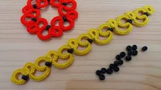 77' TUTORIAL FACILE BRACCIALE PARURE CHIACCHIERINO AD AGO NEEDLE TATTING FRIVOLITÈ Encaje фриволите