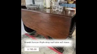 Brandt Duncan Phyfe drop leaf table w/5 leaves and protective cover