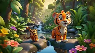 Three Tiny Tigers Tiptoe Slow | Jungle Animal Song for Kids | Nursery Rhymes and Baby Songs