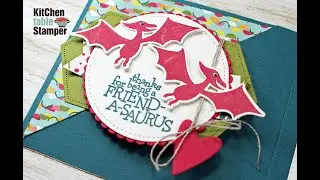 Stampin' Up! Dino Days Triangle Tri-fold Card Tutorial with Kitchen Table Stamper