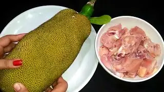 Chicken With Raw Jackfruit Delicious Recipe | Unique Way Of Cooking Young Jackfruit With Chicken