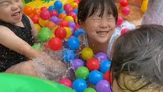 【おうちでプール】子供たちと仲良くプール遊び🎵😍