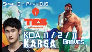 TES Karsa GRAVES vs LEE SIN Jungle - Patch 10.16 KR Ranked