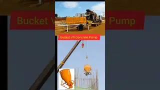 👉Bucket with hydra Vs Concrete Pump| #construction #concrete #civil #hydra #pump #shorts #video