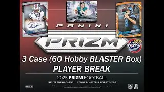 2025 Panini PRIZM FOOTBALL 3 Case (60 Box) PLAYER Break #1 eBay Live 01/30/26