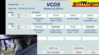 VCDS-VAG pedal test /accelerator pedal, brake pedal, clutch pedal/ on VW Golf