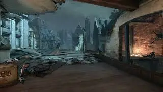 Gloomy Marble City Rooftops | Howling Wind & Dust Ambience | Dark Academia Study | Dishonored