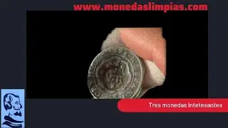 Tres monedas conseguidas en la Plaza Mayor de Madrid.
