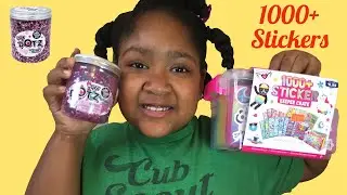 1000 Sticker Keeper Crate + Cotton Candy Glitter Slime