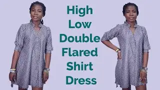 How To Cut An High Low Double Flared Shirt Dress