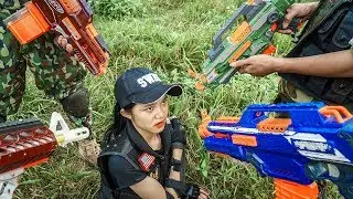 Banana TV : Special Campaign Woman Captain Skill Nerf Guns Fight High-tech Crime NERF WAR