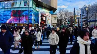 4K Virtual walking tour from Harajuku to Shibuya. Tokyo, Japan. 