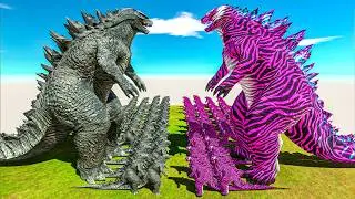 Legendary Godzilla War - Growing Godzilla 2014 VS Black Pink Tiger Godzilla Size Comparison - ARBS
