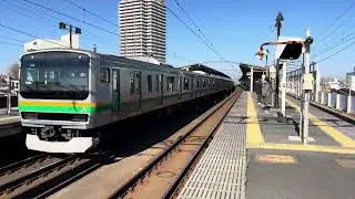 E231系1000番台U115編成＋U510編成編成上野東京ライン宇都宮線直通普通宇都宮行きがJR古河駅2番線を発車するシーン 2026.1.10