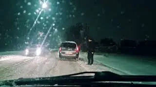 Category B Driver | Snowy Night Roads Near Ł&oacute;dź