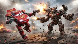 Epic Clash! McQueen vs Robot Beast &mdash; A Fight for Survival Begins 💥🤖
