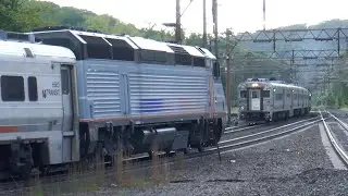 NJ Transit PL42AC's at Denville Train Station in 4K