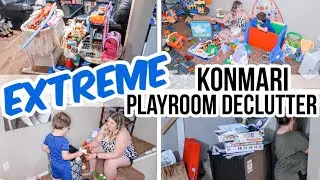 EXTREME PLAYROOM DECLUTTER | KONMARI METHOD | Declutter and Organize 2021