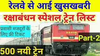 Railway festival Special Train List 2020|रक्षाबंधन स्पेशल ट्रेन|Indian Railway|Nonstop Railway