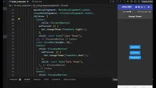 How to Change Theme on  Button using Getx | Flutter | Dart