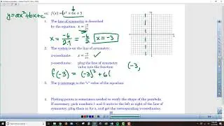 Alg2 Chapter 2-2a Quadratic Functions - Standard Form - Lesson Video 1