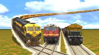 3 TRAINS CROSSING ON BUMPY RAILROAD TRACKS - Train Simulator || Indian Railways