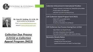 CDP 12153 vs CAP 9423 - Comparing Collection Due Process and Collection Appeal Program Hearing Forms