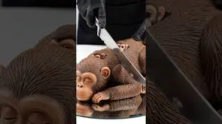 Cutting a Sleeping Monkey Cake&hellip; You Won't Believe What's Inside! 🐒🎂#funnyanimals #monkey #cake