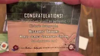 1 of 1 Huge Hit! 🔥⚾️🔥 Historic Autographs Trivia Game Cut Auto!