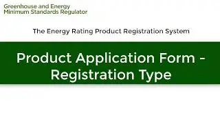 Product Application Form - Registration Type